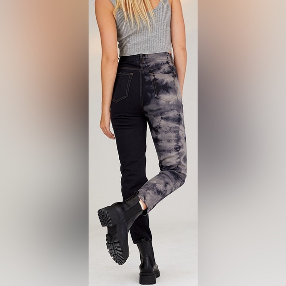 Sold Out PacSun Eco Two-Tone Tie Dye Ultra High Waisted Slim Fit Jeans - Picture 2 of 9